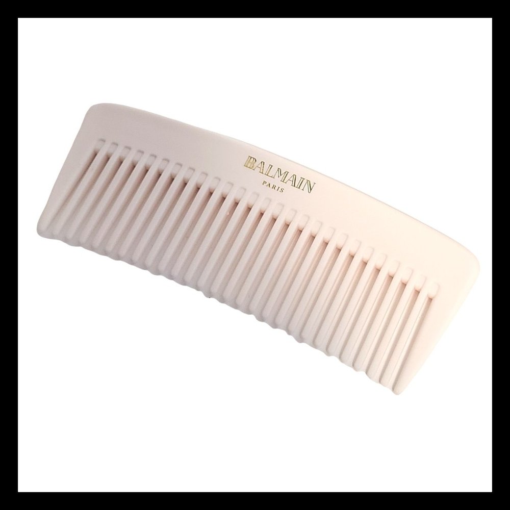 Balmain White Gold Logo Travel Hair Comb